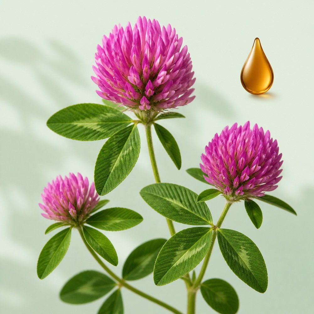 Red clover blossom botanical